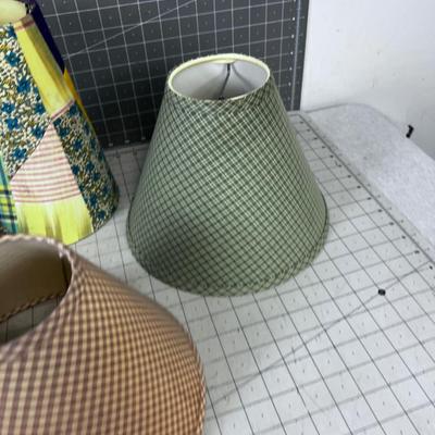 4- Fabric Covered Lamp Shades 