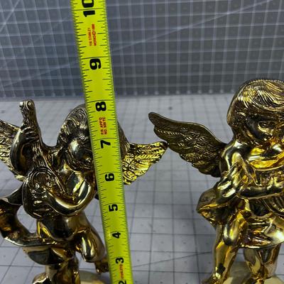 4- Solid Brass Cherub/Angel Christmas Stocking Hooks 