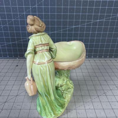Royal Dux Art Nouveau Maiden w/Pitcher