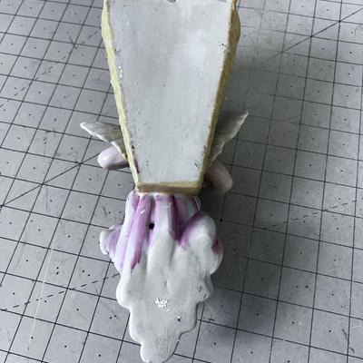 Meissen Bisque Cherub Wall Pocket 