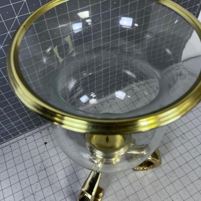 Glass & Brass Candle Holder, Extra Large 