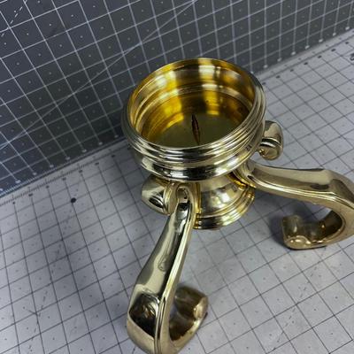 Glass & Brass Candle Holder, Extra Large 