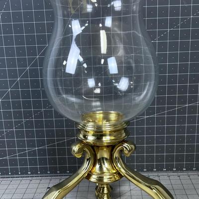 Glass & Brass Candle Holder, Extra Large 