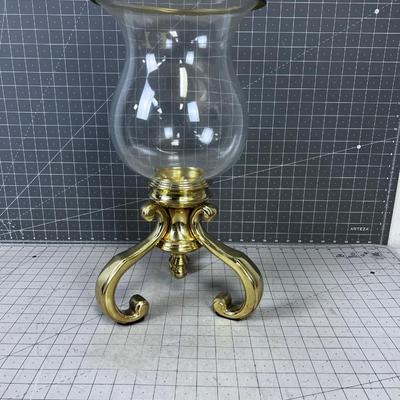 Glass & Brass Candle Holder, Extra Large 