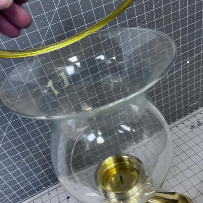 Glass & Brass Candle Holder, Extra Large 