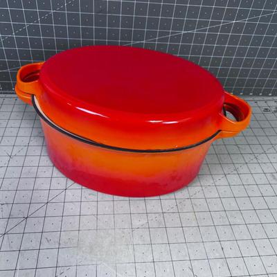 Orange Large Technique Lidded POT 