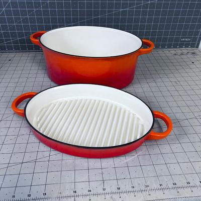 Orange Large Technique Lidded POT 