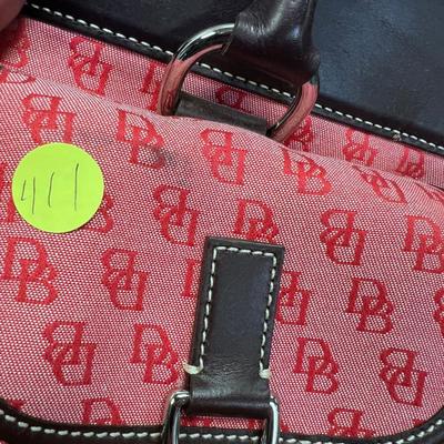Dooney & Bourk Red and Leather Double Pocket Purse