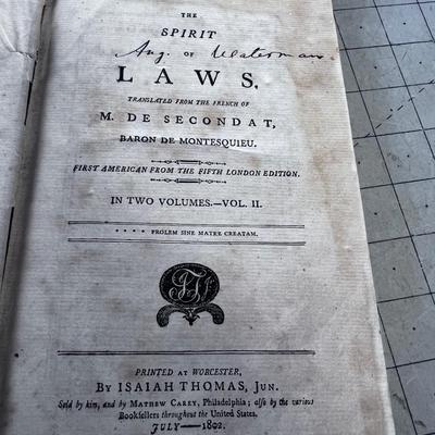 SPIRIT OF LAW - Antique Law Books