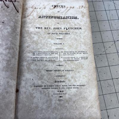 Antique Law Book - "Checks to ANTINOMIANISM" 
