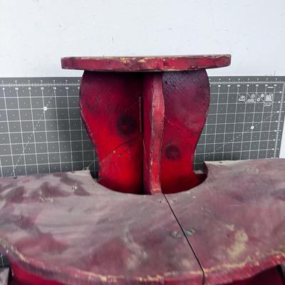 Vintage RED Half Round Step Shelf 