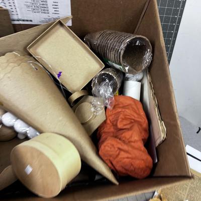  Box of Crafting Items: Old News Paper, Cardboard items for Crafting. 