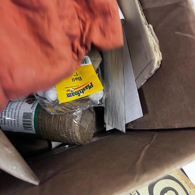  Box of Crafting Items: Old News Paper, Cardboard items for Crafting. 