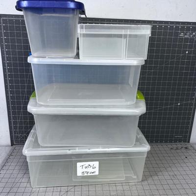 5 Small Tubs or Totes 