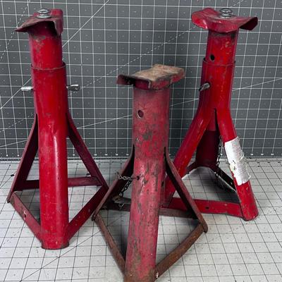 3 RED Jack Stands 