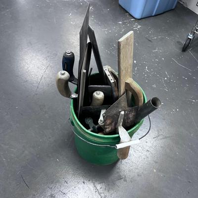 Bucket of Trowels and Floats
