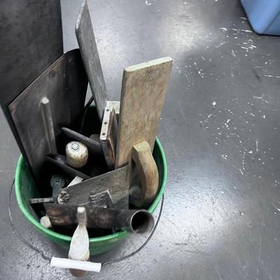 Bucket of Trowels and Floats
