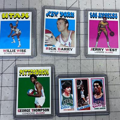 (5) 1970's Basketball Cards ALL Sleaved