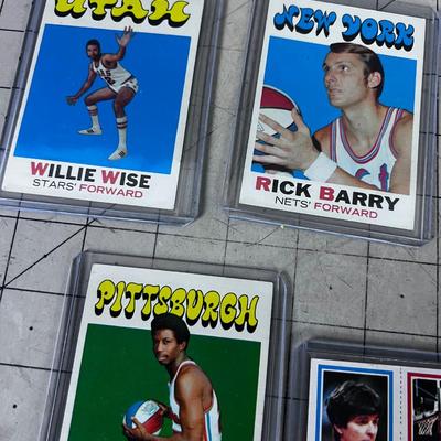 (5) 1970's Basketball Cards ALL Sleaved