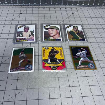 (6) Vintage Baseball Cards. 