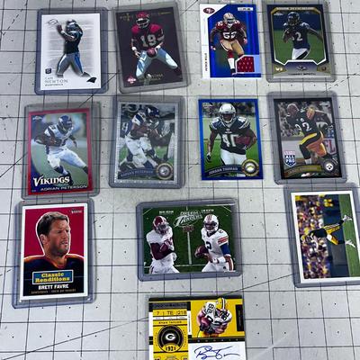 (12) Football Collector Cards All Sleeved