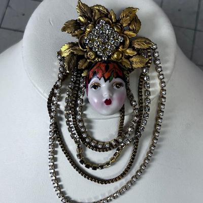 EROS Brooch FACE  Bejeweled. 