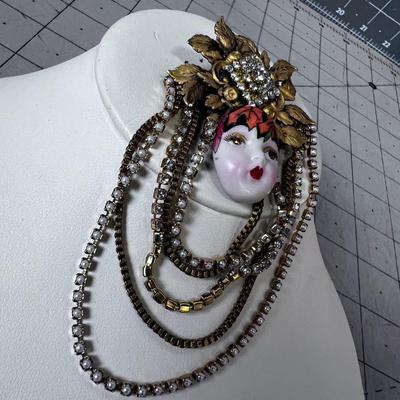 EROS Brooch FACE  Bejeweled. 