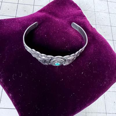 Small TURQUOISE not marked cuff, THUNDERBIRD CUFF 