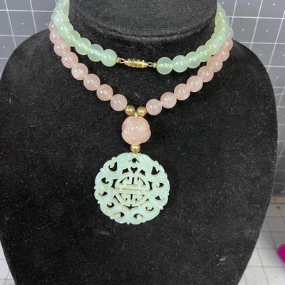 Jade & ROSE Quartz (Excellent Energy as well as PRETTY!) 