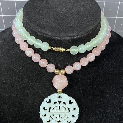 Jade & ROSE Quartz (Excellent Energy as well as PRETTY!) 