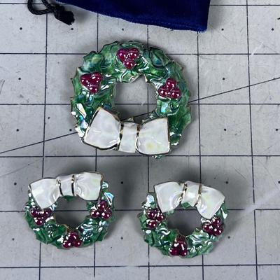 Earrings and Pins WREATH 