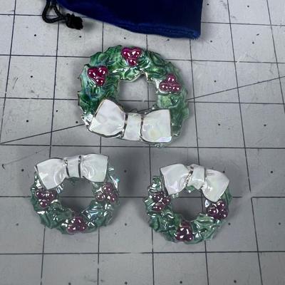 Earrings and Pins WREATH 