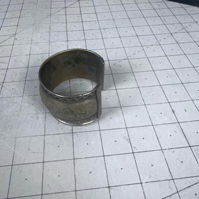 Vintage Brass Cuff Bracelet with Elephants on it. 