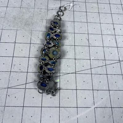 Soda Light, Pearl and Faux Blue Topaz BRACELET 