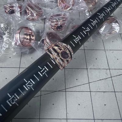 A Big lot of NEW Rose gold Looking Fancy Rings (28 lot) 