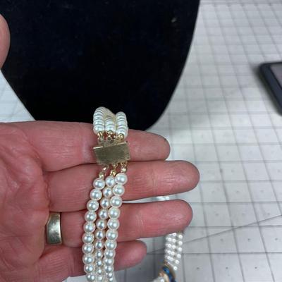 WOW! Pearls and Lapis or Soda Lite. 