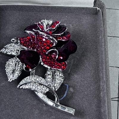 Nolan Miller Glamor Collection ROSE PIN BROOCH