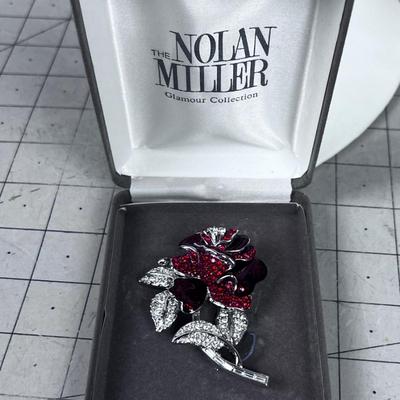 Nolan Miller Glamor Collection ROSE PIN BROOCH