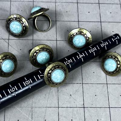 7- Bronze w/Green Stone Ring 