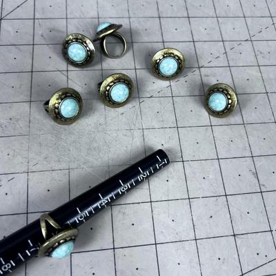 7- Bronze w/Green Stone Ring 