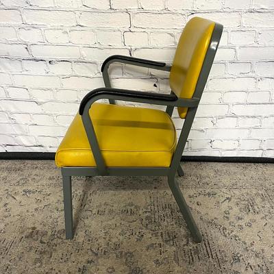 Mid Century Metal and Leather Chair