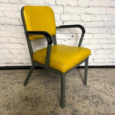 Mid Century Metal and Leather Chair