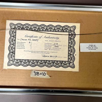Robert Marble Design For Safety Numbered, Signed with COA