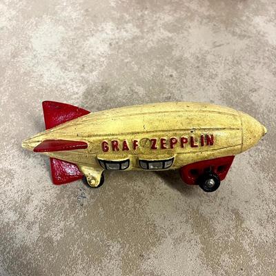 Cast Iron Graf Zeppelin and Trick Dog Bank