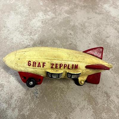 Cast Iron Graf Zeppelin and Trick Dog Bank