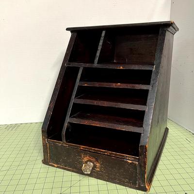 Vintage Wooden Desk Top Organizer