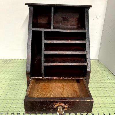 Vintage Wooden Desk Top Organizer