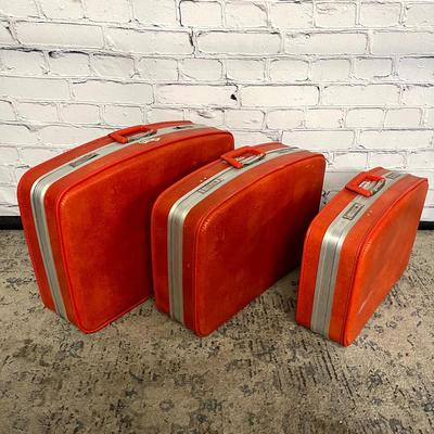 Vintage Orange 3-Piece Luggage Set