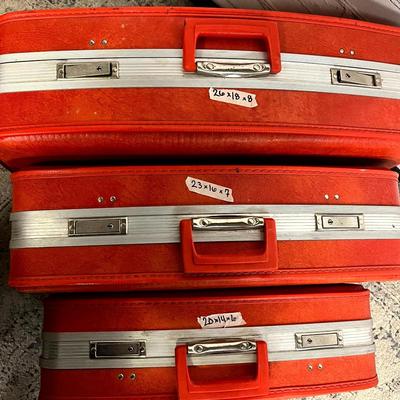 Vintage Orange 3-Piece Luggage Set