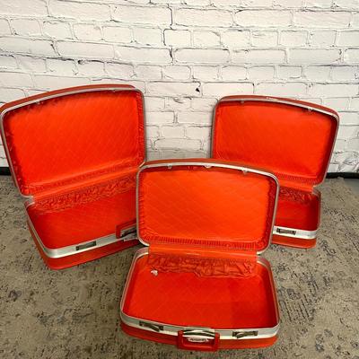 Vintage Orange 3-Piece Luggage Set
